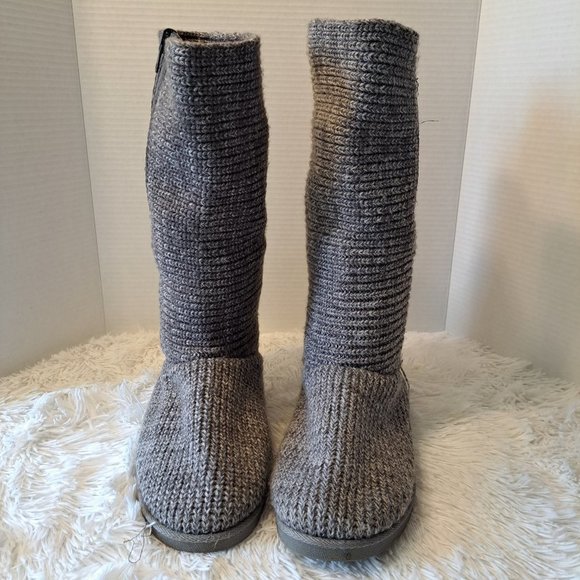 Shoes Women Winter Knit Gray Sock Boots Round Toe Zip Zise 1 Poshmark